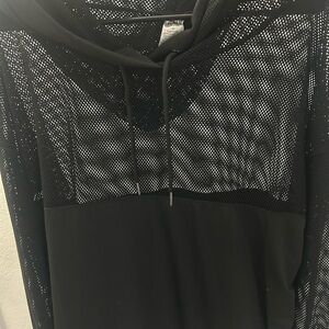 Black Mesh Athletic Hoodie